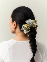 SILK SCRUNCHIE/ BUTTER + SILVER