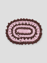 Crochet Cosy OVAL / Pink + Maroon