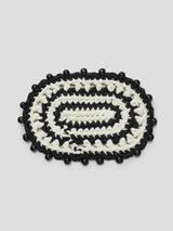 Crochet Cosy OVAL / Black + Cream