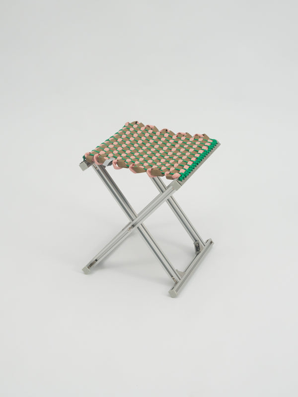 MAZHA Stool/ Tan + Powder Pink