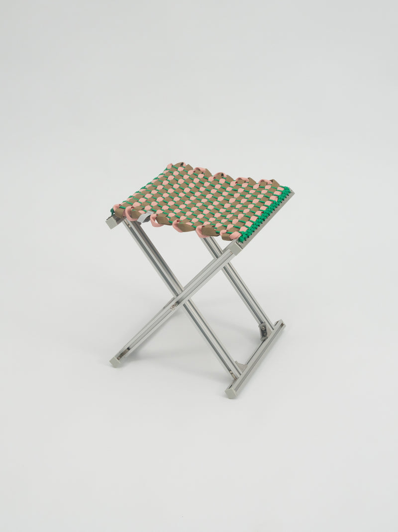 MAZHA Stool/ Tan + Powder Pink