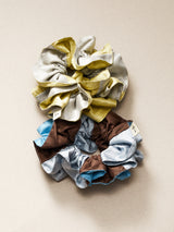 SILK SCRUNCHIE/ BUTTER + SILVER