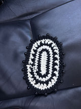 Crochet Cosy OVAL / Black + Cream